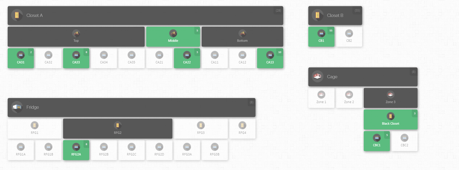 Inventory map for evidence room by CyberStockroom