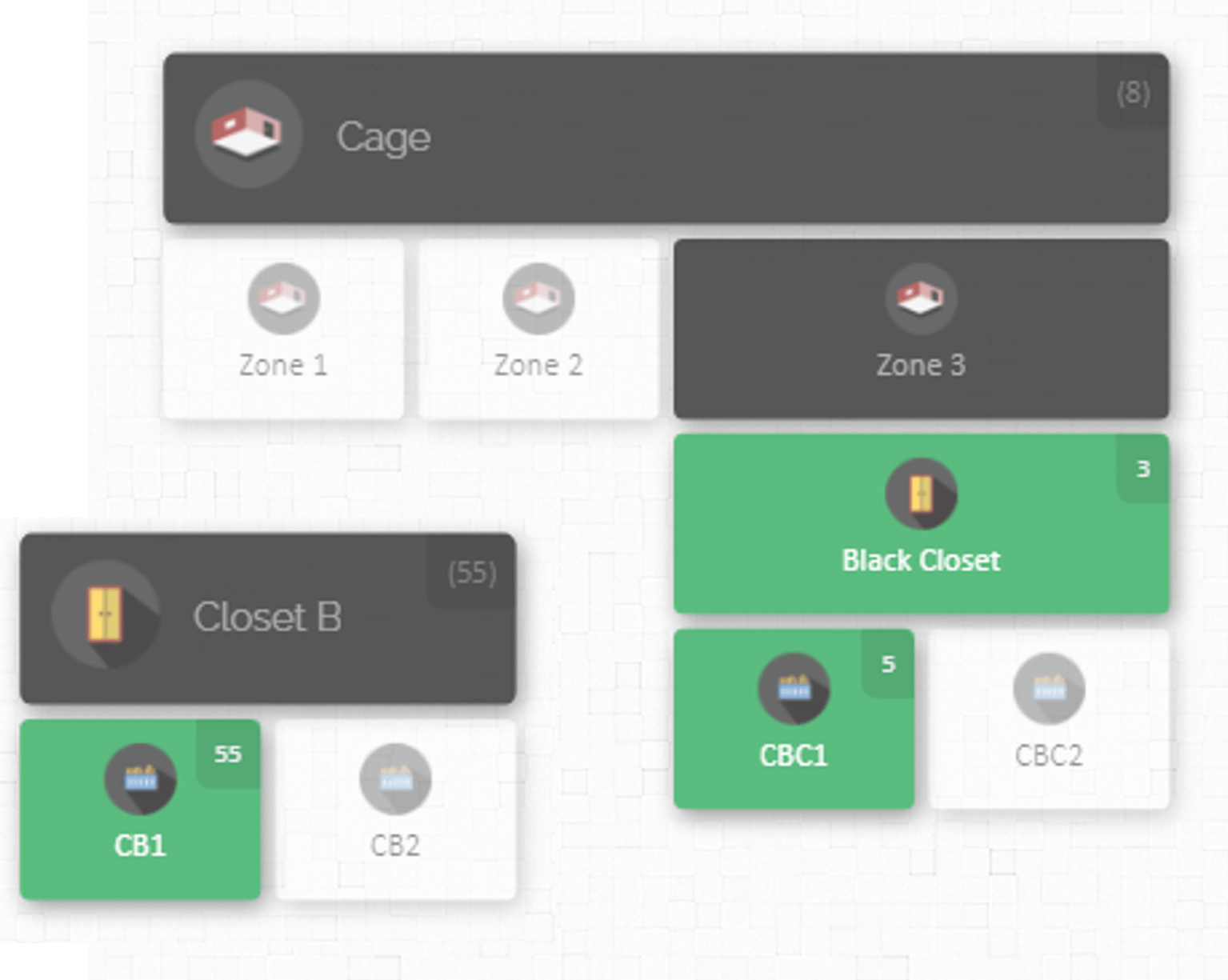 Inventory map for evidence room by CyberStockroom